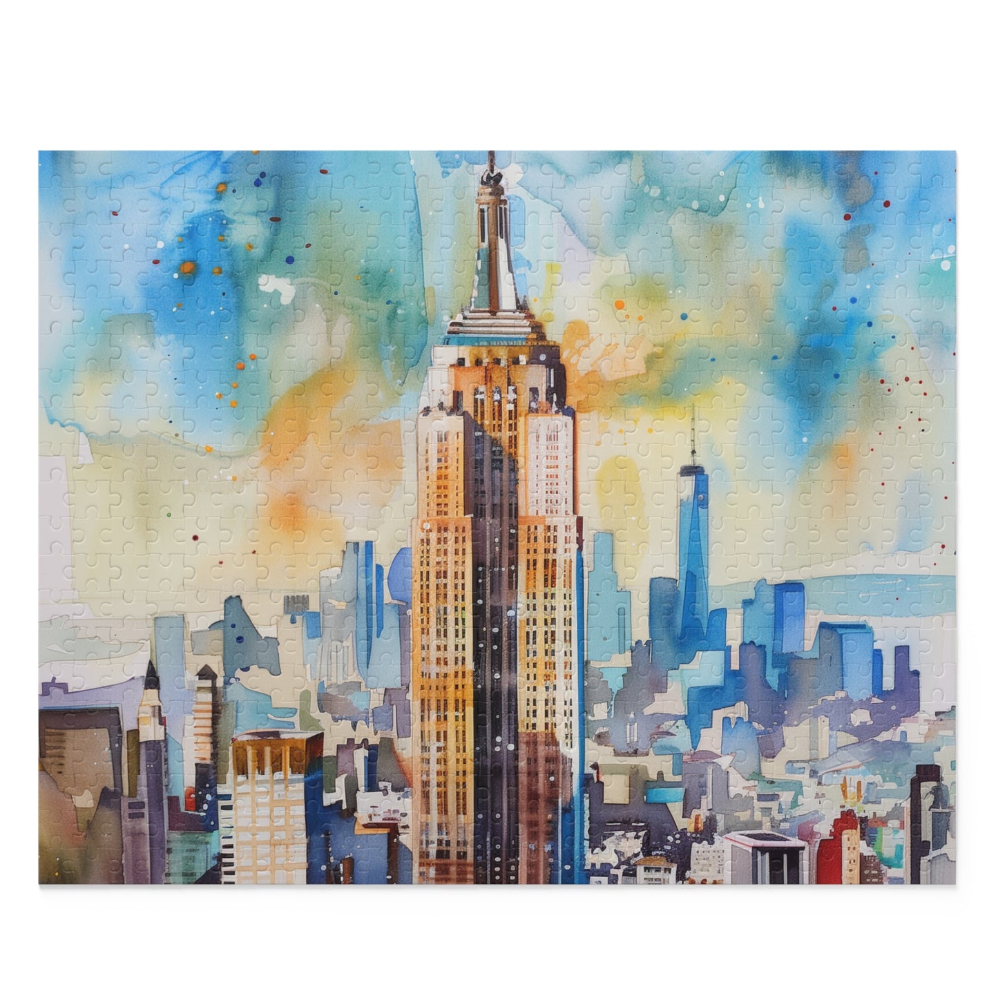 Empire State Watercolor Jigsaw | Puzzle | Back-to-School, Fall Picks, Games, Holiday Picks, Home & Living, Puzzles, TikTok, Valentine's Day, Valentine's Day Picks | Prints with Passion