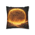 Planet Made of Glowing Honeycomb — 40×40 Cushion Cover — Double-Sided Back & Concealed Zip Detail
