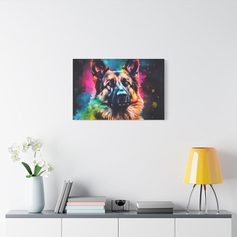 Loyal German Shepherd Dog Portrait — Canvas Wall Art — Product Detail View 7
