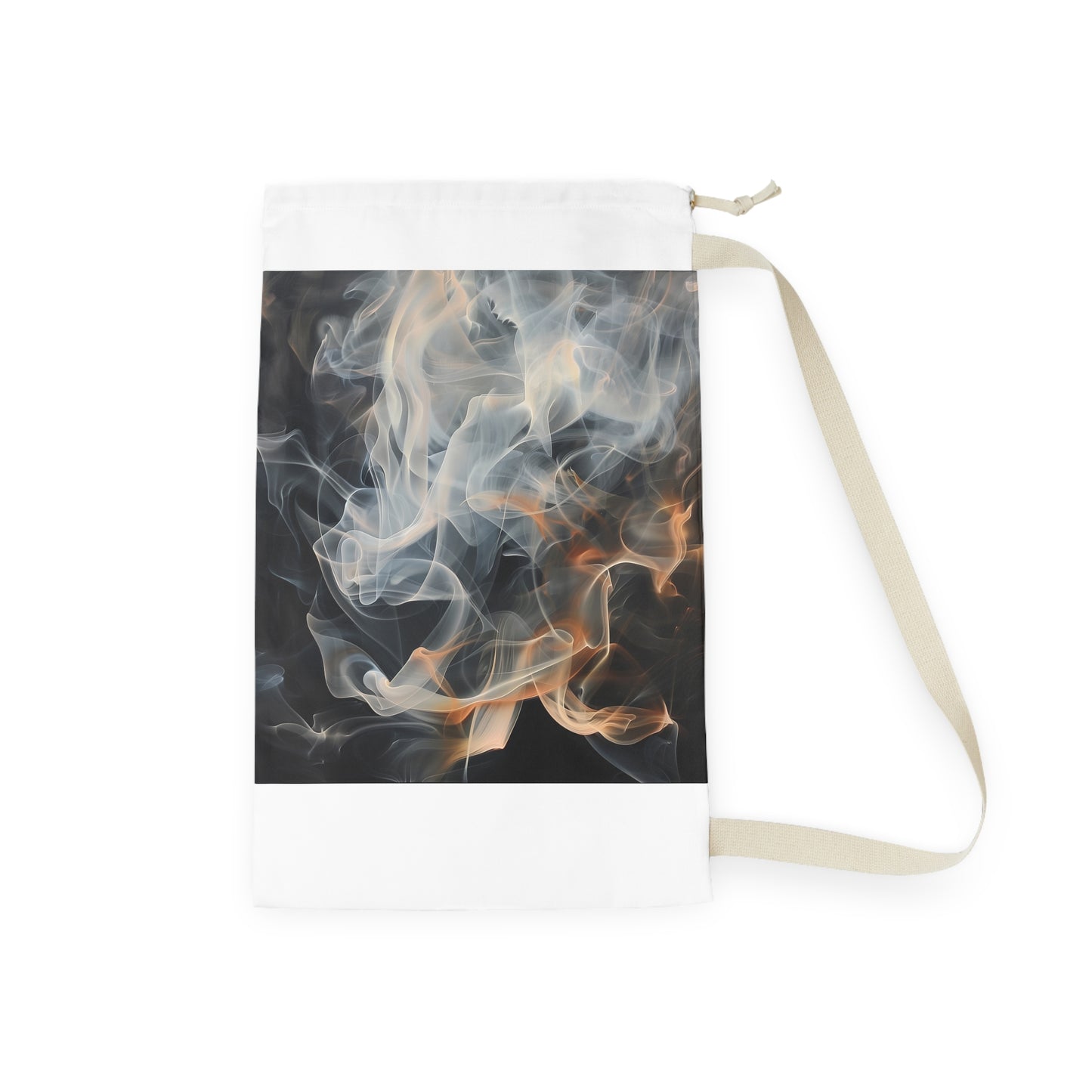 "Smoke art laundry bag with abstract design, durable and stylish for fun laundry day"