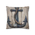 Nautical Anchor and Rope (Edition II) — Faux Suede Cushion Cover — Double-Sided Back & Concealed Zip Detail