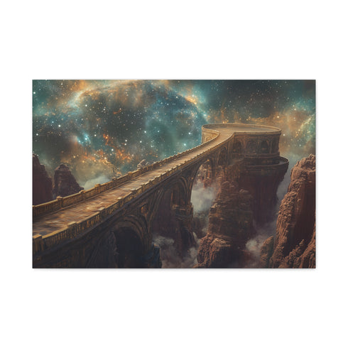 Celestial Bridge over Cosmic Canyon (Edition II) — Canvas Wall Art — Living Room Wall Lifestyle View