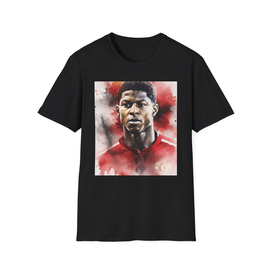 🎨 Rashford's Redemption: A Watercolor Tribute to Resilience and Hope ⚽️🏴󠁧󠁢󠁥󠁮󠁧󠁿 | T-Shirt | Cotton, Crew neck, DTG, Men's Clothing, Neck Labels, Regular fit, T-shirts, Women's Clothing | Prints with Passion