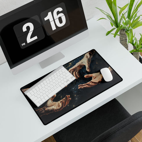 Surreal Hands Reaching Toward Light — XL & XXL Desk Mat — Product Detail View 7