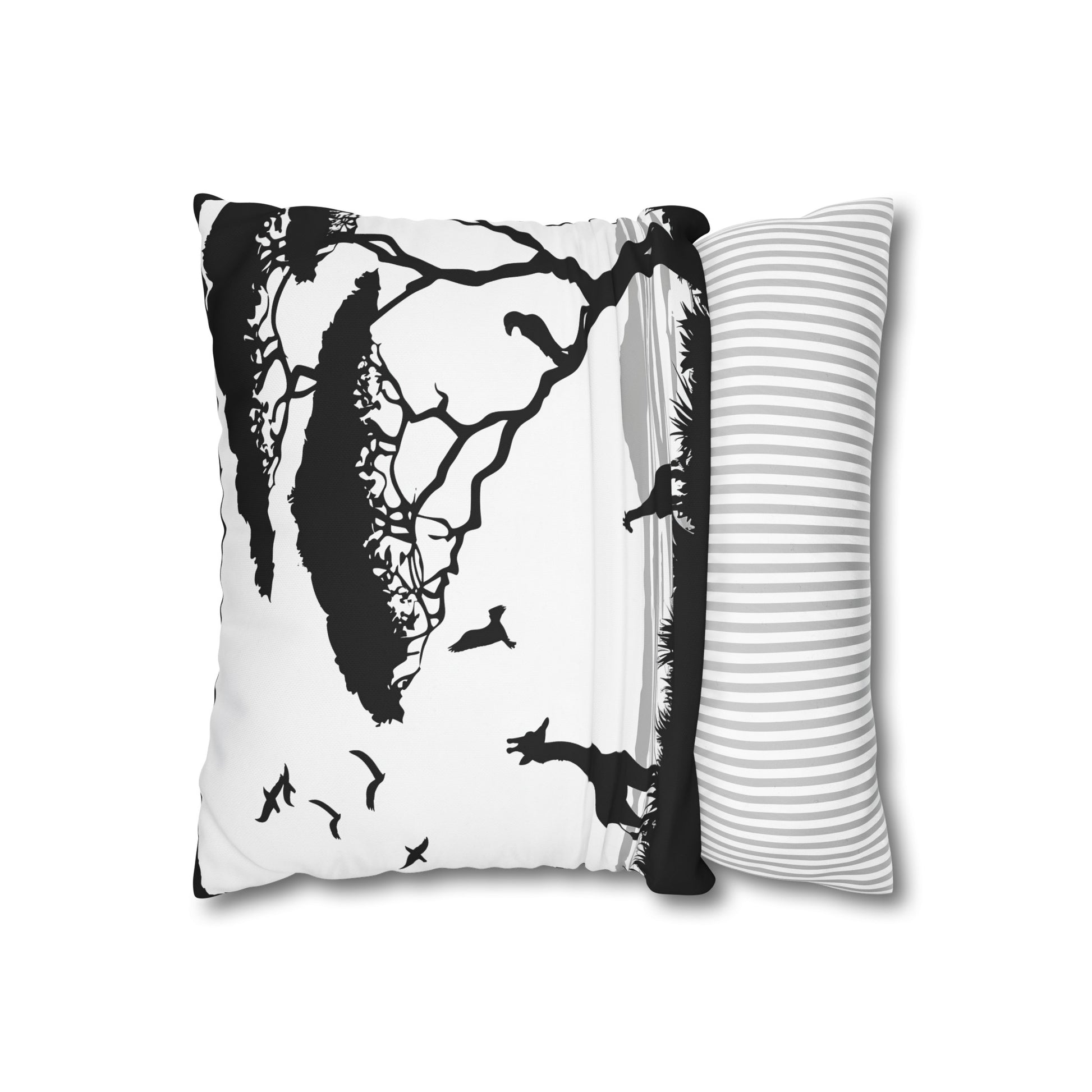 "Wildlife Silhouette Dreams Pillowcase - High-quality, stylish, and comfortable pillowcase featuring graceful wildlife silhouettes. Perfect for all seasons. Makes a great gift from BenCPrints."