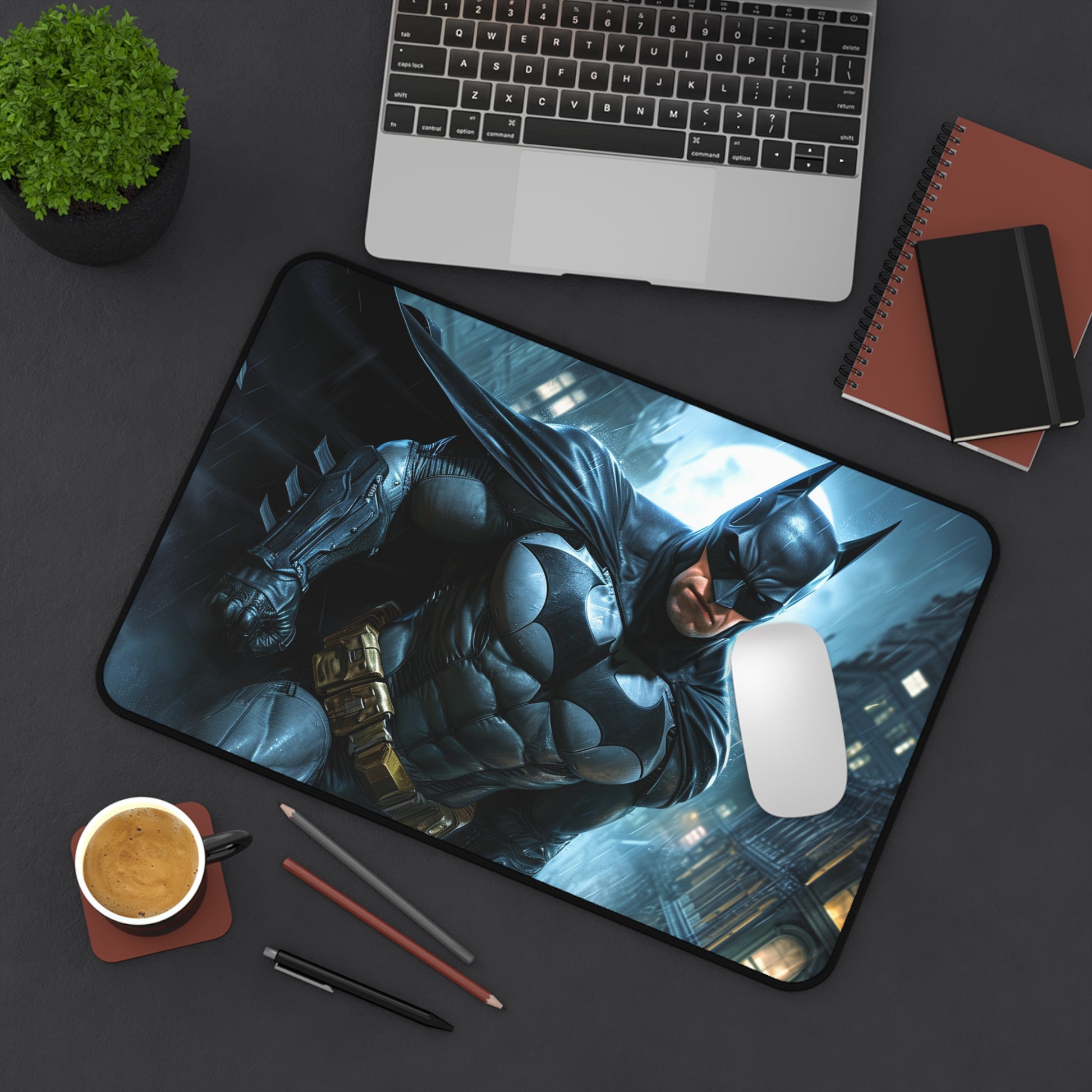 "Batman Gotham City Desk Mat - Transform your workspace with iconic imagery, durable design for superhero fans"