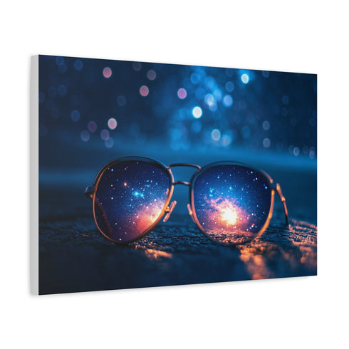 Supernova Reflecting in Sunglasses (Edition II) — Canvas Wall Art — Side Profile & Stretched Corner Detail