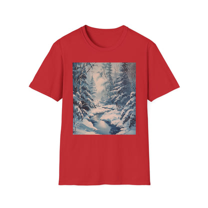 Winter's Embrace: Wonderland Painting T-shirt Snowy Wonderland T-Shirt