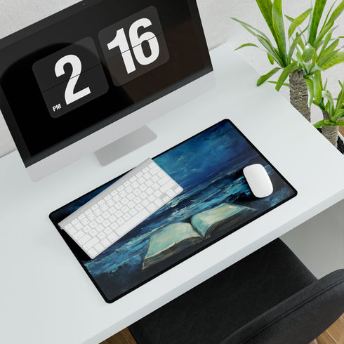Moonlight Spilling from Open Book — XL & XXL Desk Mat — Product Detail View 7