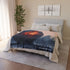 Lava Sphere Orbiting Frozen City Plush Fleece Throw Blanket
