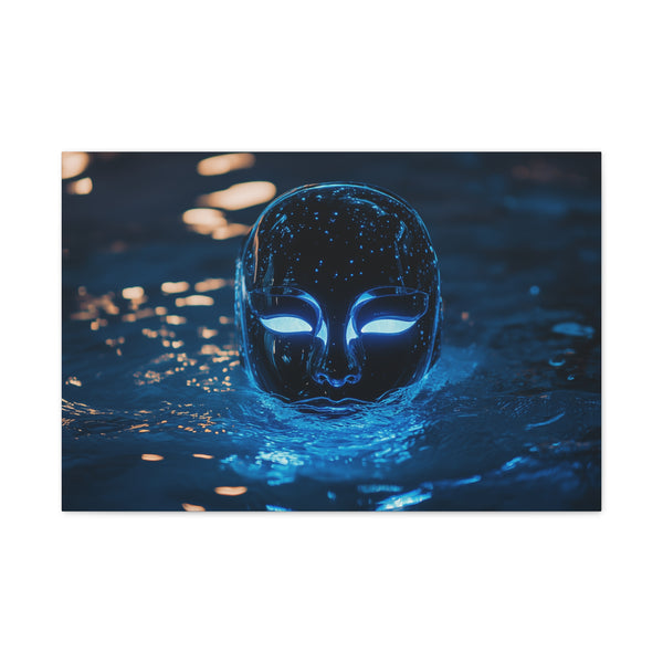 Floating Mask of Glowing Water Stretched Canvas Wall Art