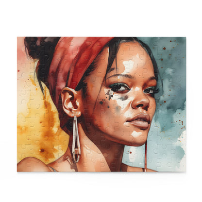 Rihanna Watercolor Upscaled Jigsaw Puzzle