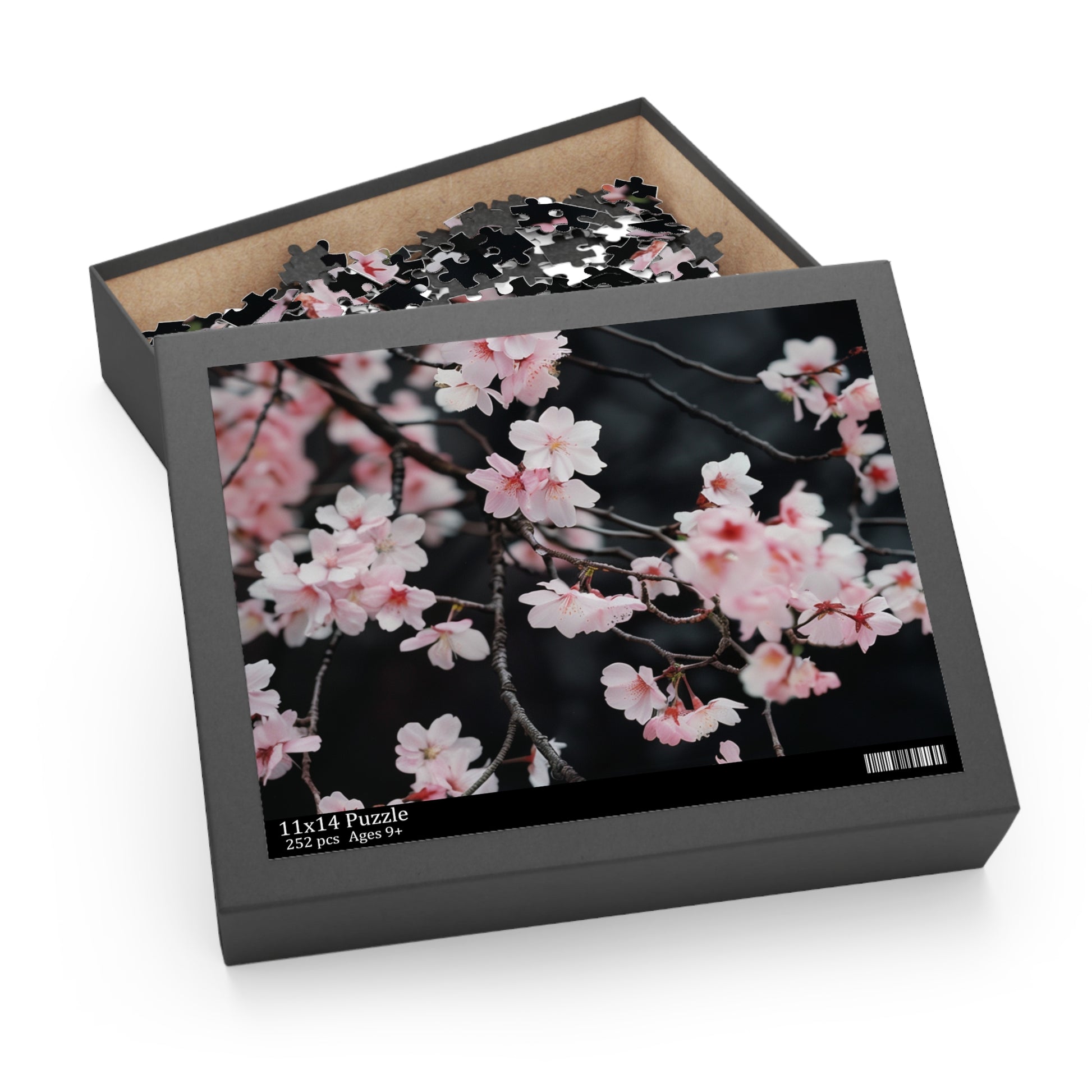 "Cherry Blossom Bliss Puzzle - Vibrant Japanese sakura colors, soothing and rewarding jigsaw"