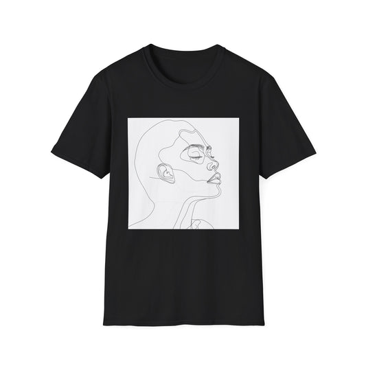 One Line Story: Minimalist Face Art T-Shirt | T-Shirt | DTG, Men's Clothing, Regular fit, T-Shirts, Unisex, Women's Clothing | Prints with Passion