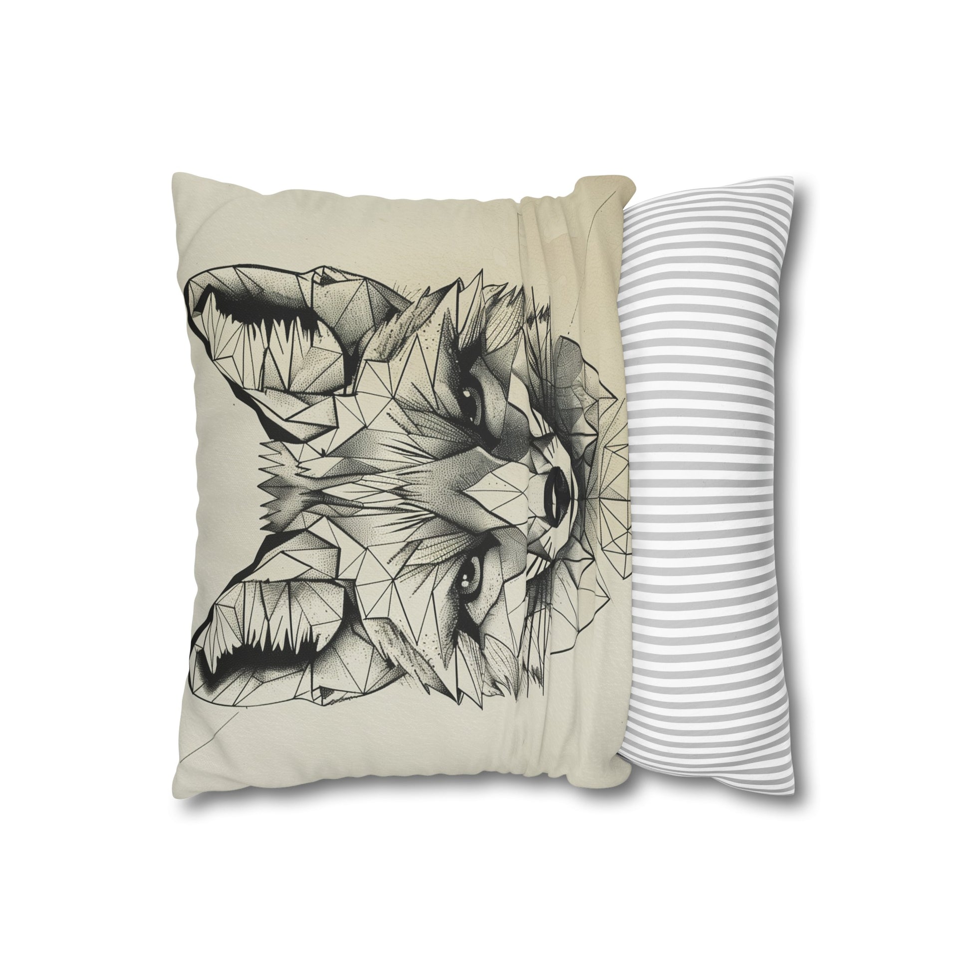 "Geometric Fox Pillowcase - Modern Art Design, High-Quality Material, Perfect Gift"