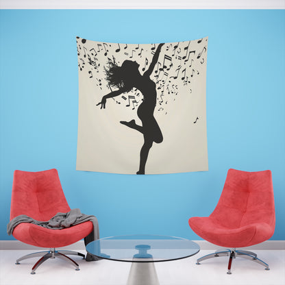 Rhythm & Grace: A Dancer's Tapestry | Wall Tapestry | All Over Print, AOP, Decor, Halloween, Home & Living, Home Decor, Indoor, Spring Essentials, Sublimation, Tapestry | Prints with Passion