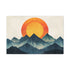 Retro Wave Mountains with Glowing Sun — Canvas Wall Art — Front Gallery-Wrapped Canvas View