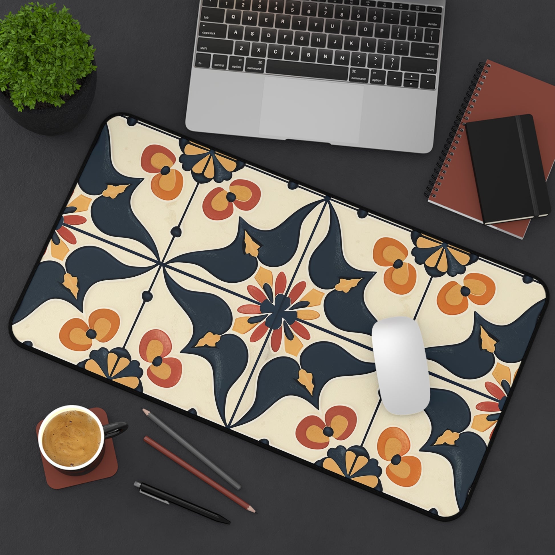 "Upgrade your workspace with Artisan Tiles Desk Mat - stylish, durable, seamless pattern accessory"