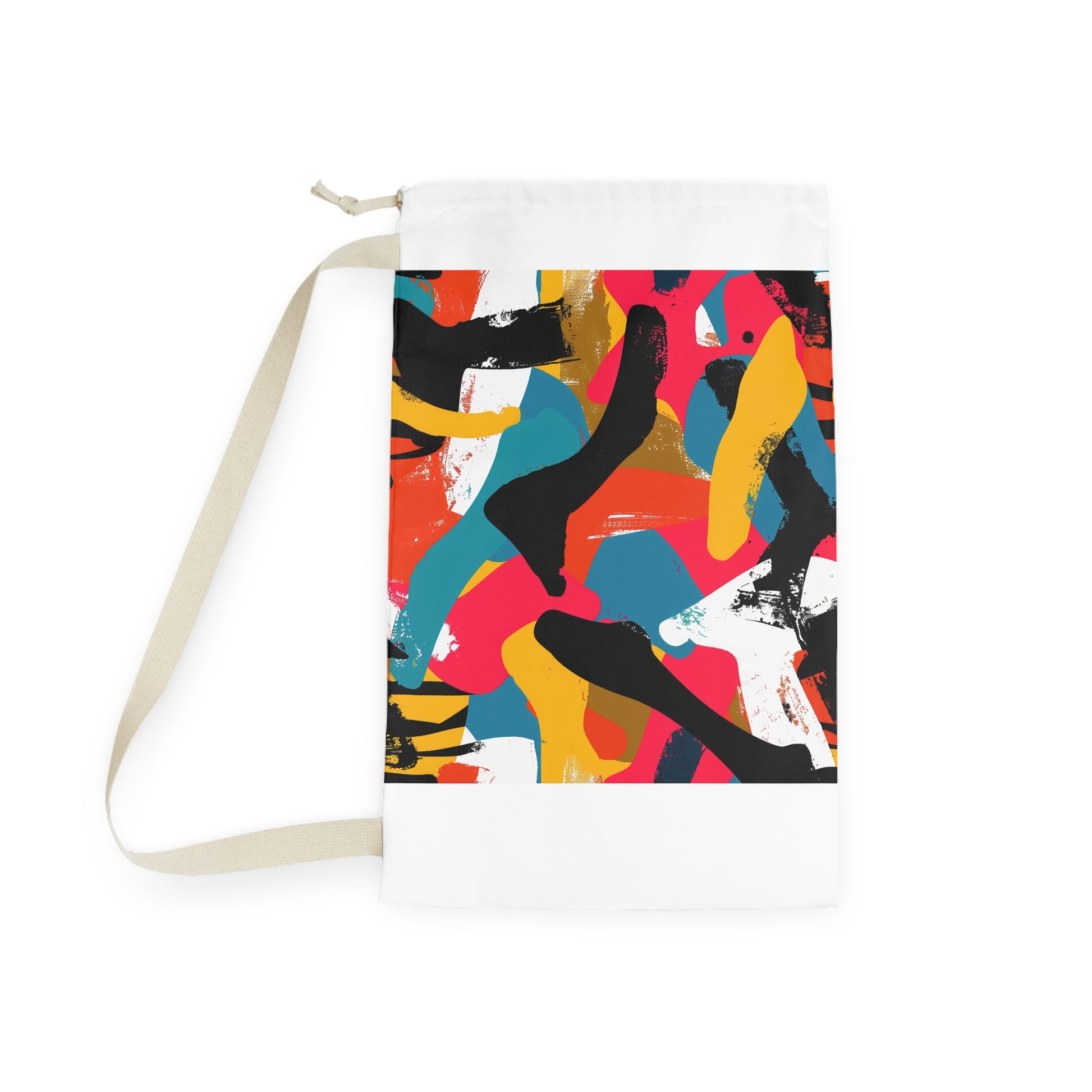 "Modern Abstract Laundry Bag with Vibrant Colors - Stylish and Functional Laundry Organization"