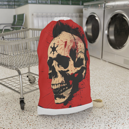 Skull Punk Laundry Bag - Durable and stylish bag for the rebellious soul, featuring a cool skull design