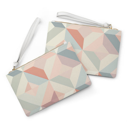 Pastel Geometric Print Clutch