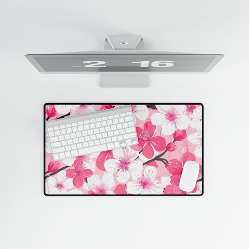Japanese Pink Cherry Blossom Sakura — XL & XXL Desk Mat — Product Detail View 8