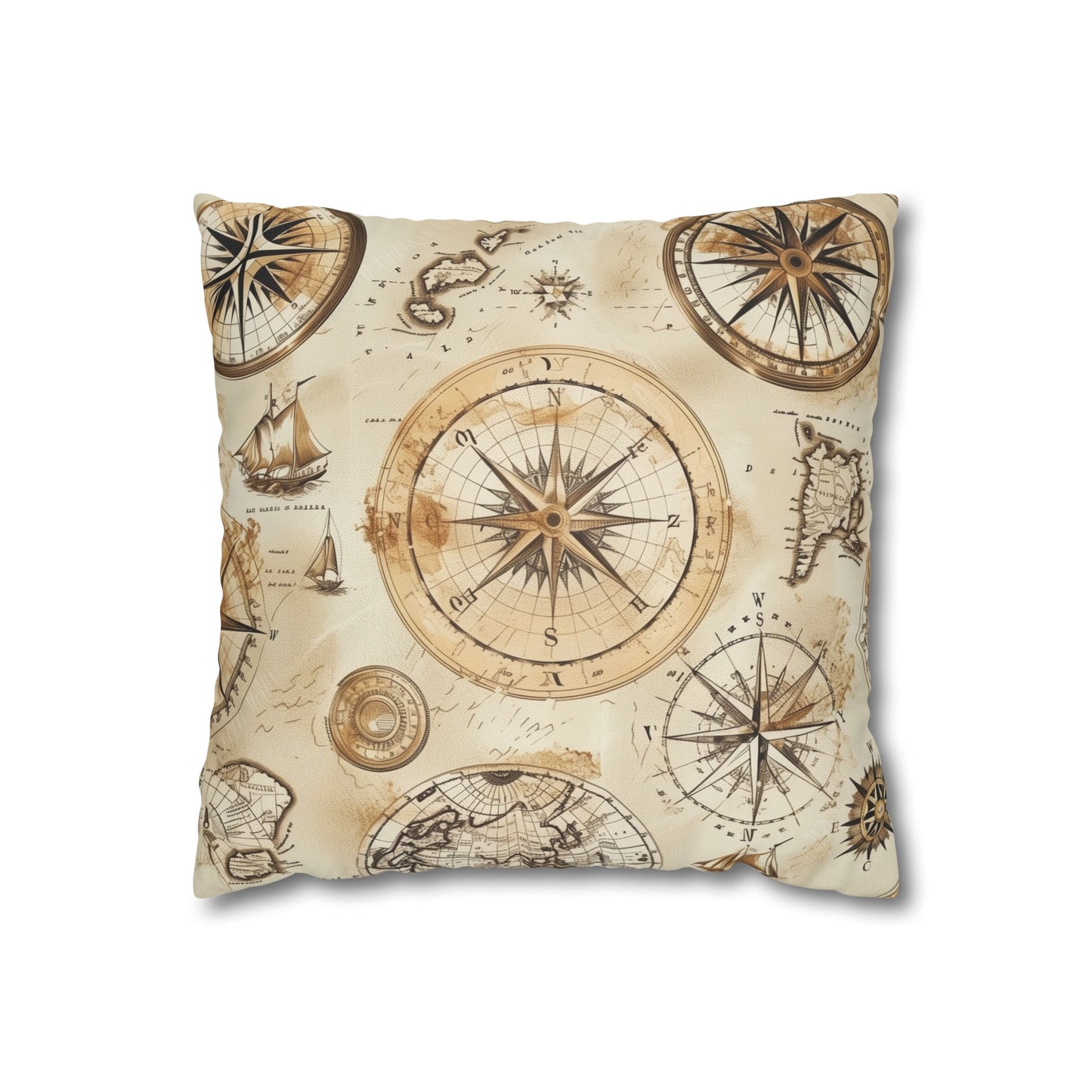 "Vintage Maps Pillowcase - Explore world history with seamless old maps pattern for home decor"