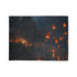 Floating Lanterns Guiding Ghost Ship Plush Fleece Throw Blanket