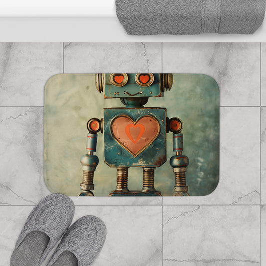 Robot Love Bath Mat | Bath Mats | Bath, Bathroom, Home & Living, Indoor, Sublimation | Prints with Passion