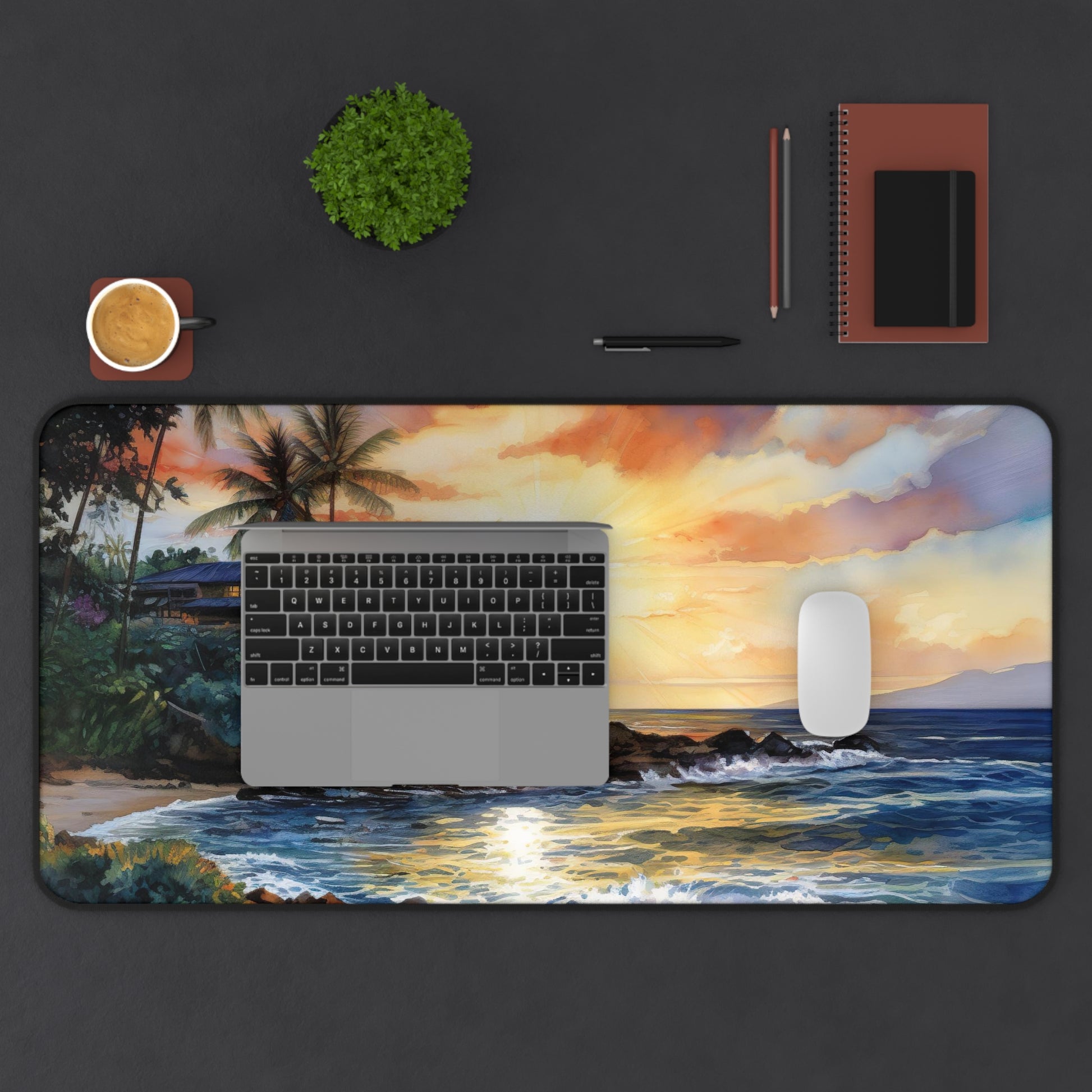 "Hawaii Beach Desk Mat - Experience the beauty of Hawaiian beaches while working"