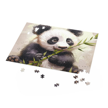 "Adorable Panda Feast Jigsaw Puzzle - Perfect for Animal Lovers and Puzzle Enthusiasts"