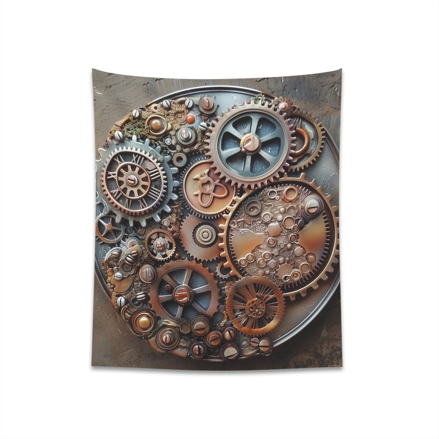 Steampunk Tapestry: Gears and Cogs Symphony - Industrial Elegance and Vintage Charm - High-Quality Material - Perfect Gift - 34" x 40" - 57" x 57" - Shop Now at BenCPrints