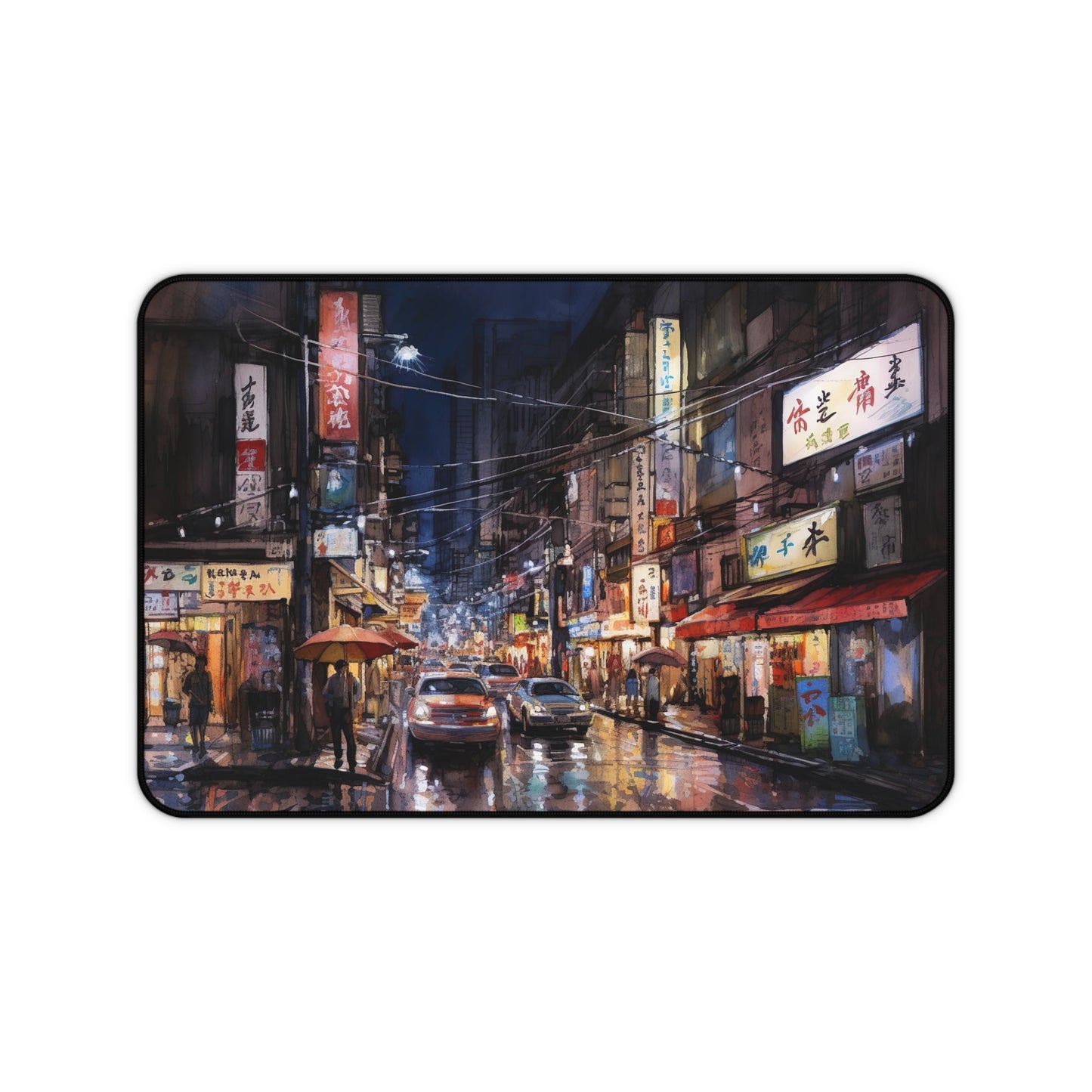 "Tokyo Night Desk Mat - Bring Tokyo's energy to your workspace with starry skyline design"