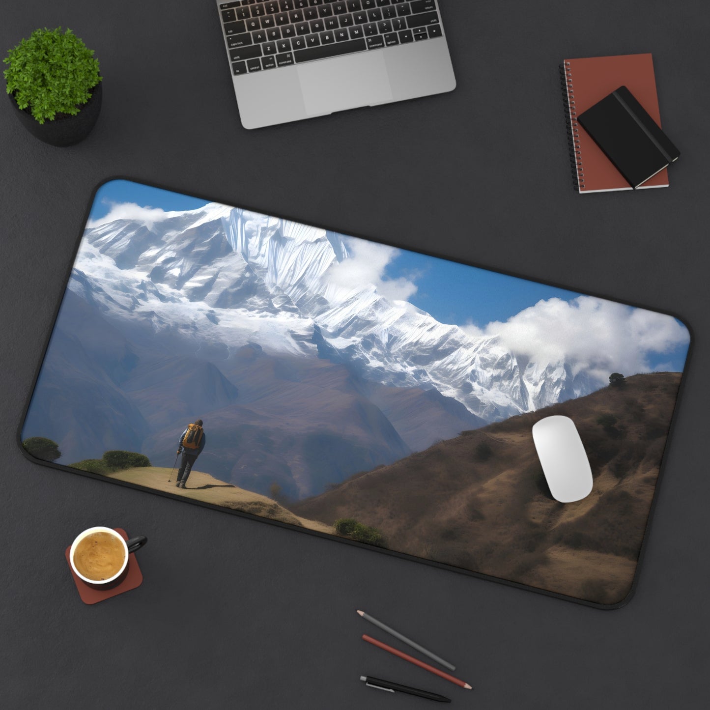 "Annapurna Trek Desk Mat: Experience Nepal's beauty with stunning landscape design"