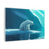 Arctic Polar Bear on Glacial Ice Floe — Canvas Wall Art — Side Profile & Stretched Corner Detail