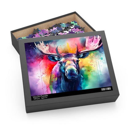 "Stunning Majestic Moose Jigsaw Puzzle - Beautiful nature scene with peaceful moose, 500 pieces"