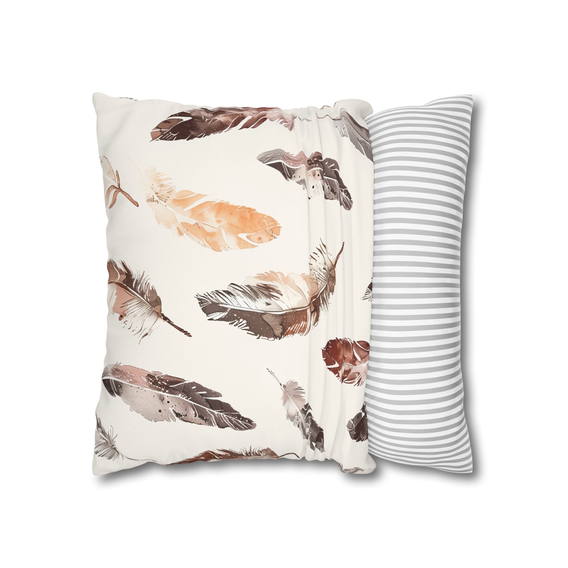 "Boho Feathers Pillow Case - Stylish oasis with seamless feather pattern for chic bedroom decor"