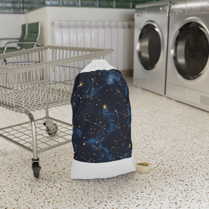 "Starry Night Laundry Bag with Constellation Pattern for Stylish Laundry Transport at Home"