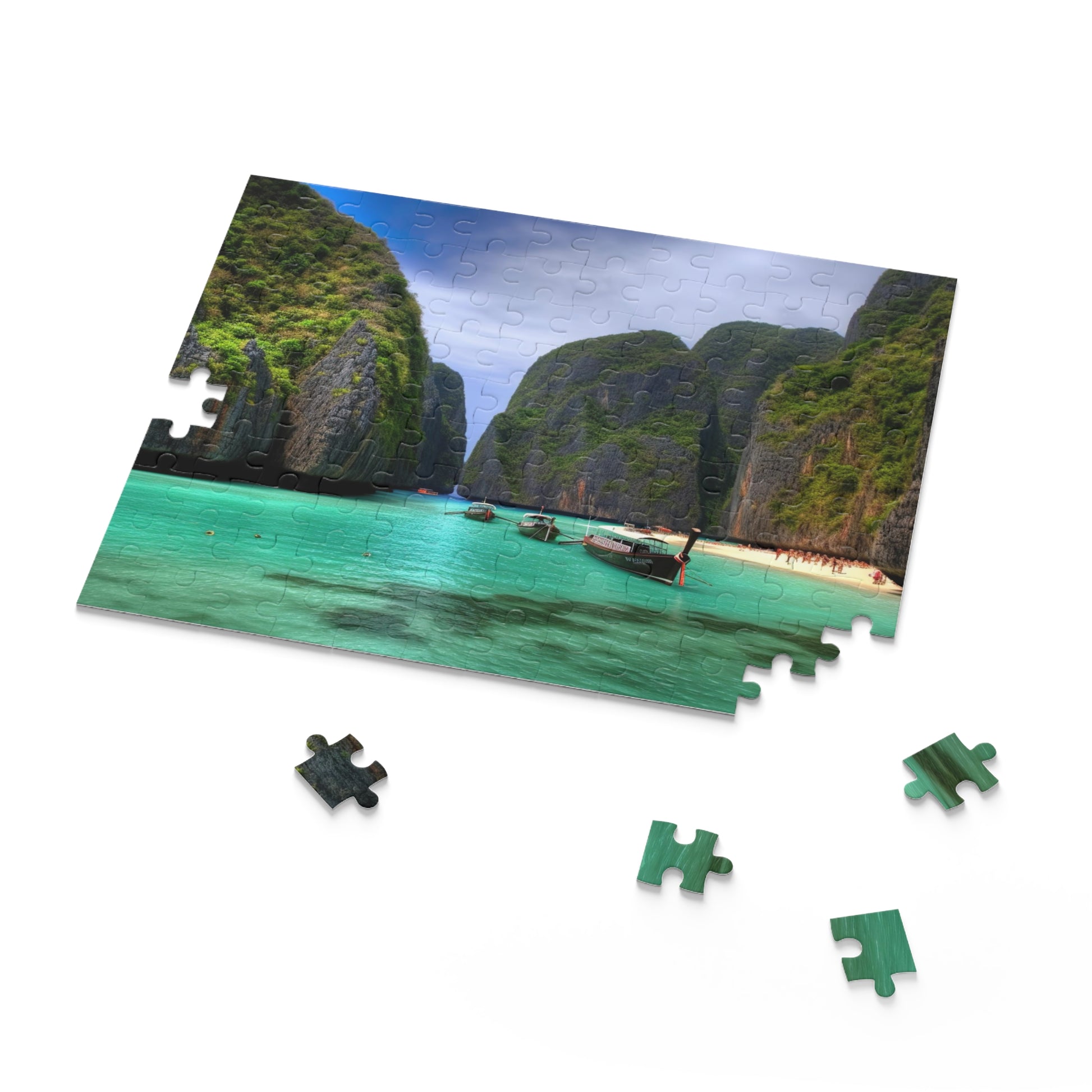 "Thai Paradise Jigsaw Puzzle featuring Koh Phi Phi Lagoon - perfect for relaxation and unwinding"