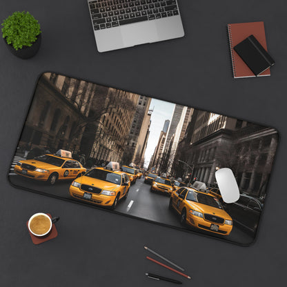 NYC Taxi Desk Mat | Desk Mat | Accessories, Back-to-School, Desk, Fall Bestsellers, Home & Living, Mouse pad, Mouse Pads, Mousepad, Seasonal Picks, Stationery, TikTok | Prints with Passion