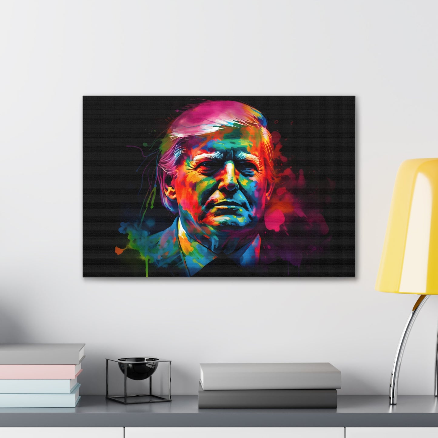 Trump Neon Watercolor Canvas Print