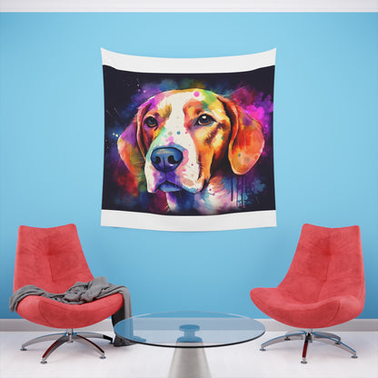 Beagle Beauty: A Tapestry of Curiosity | Wall Tapestry | All Over Print, AOP, Decor, Halloween, Home & Living, Home Decor, Indoor, Spring Essentials, Sublimation, Tapestry | Prints with Passion