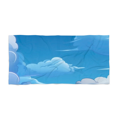 this towel is perfect for relaxing on the sandy shores or by the poolside. Wrap yourself in heavenly comfort with our Cloudy Skies Beach Towel that combines style and functionality for your beach days. Let the gentle clouds caress your skin as you soak up the sun or dry off post-swim with this cozy and absorbent towel. Embrace the serenity of the clouds wherever you go with this must-have beach accessory. Whether you're lounging by the waves or picnicking on the shore