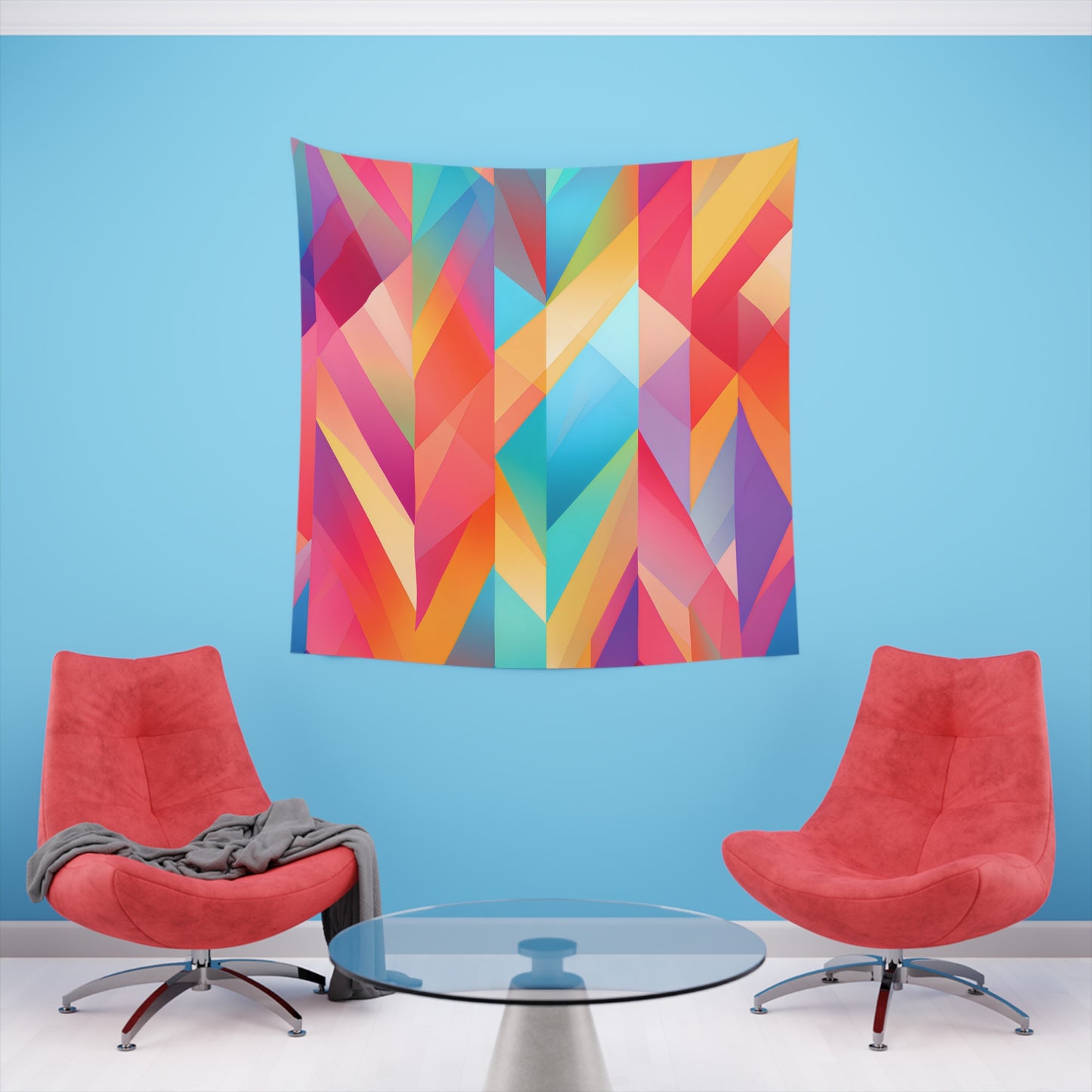 Summer Solstice: An Abstract Geometric Tapestry | Wall Tapestry | All Over Print, AOP, Decor, Halloween, Home & Living, Home Decor, Indoor, Spring Essentials, Sublimation, Tapestry | Prints with Passion