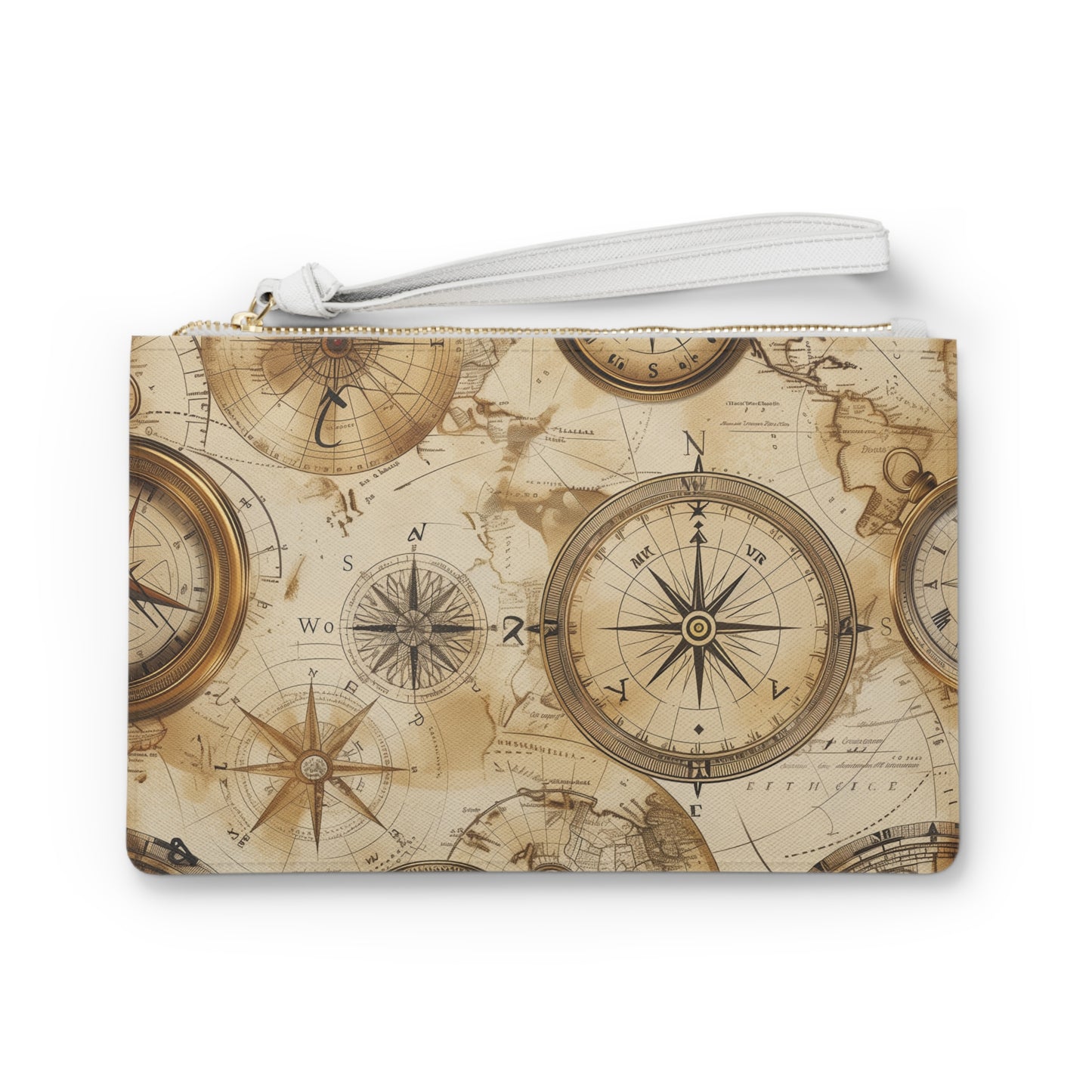 Vintage Maps Clutch Bag | Clutch Bags | Accessories, All Over Print, AOP, Assembled in the USA, Assembled in USA, Bags, Made in the USA, Made in USA, Vegan | Prints with Passion