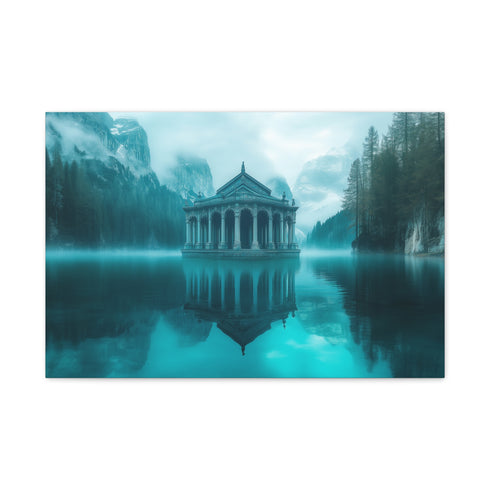 Glass Temple Submerged in Dream Lake (Edition II) — Canvas Wall Art — Front Gallery-Wrapped Canvas View