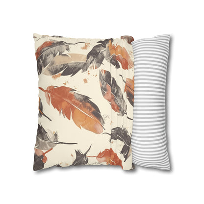 "Add a bohemian touch to your bedroom with this Boho Feathers Pillow Case, featuring enchanting feather pattern in soft colors."