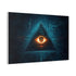 Glowing Eye in Pyramid with Circuit Lines Stretched Canvas Wall Art