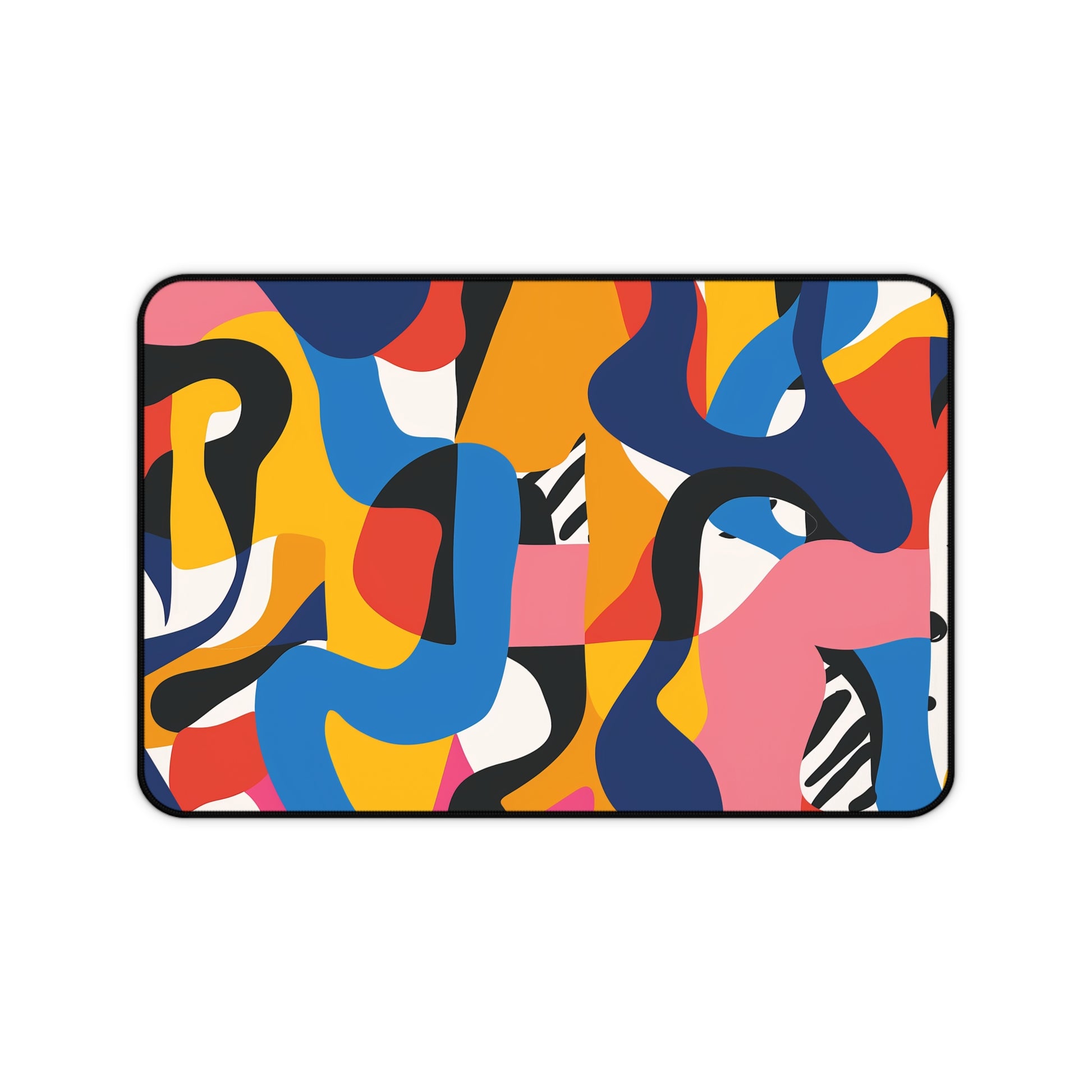 "Abstract Bold Bright Desk Mat - modern seamless pattern for stylish workspace protection"