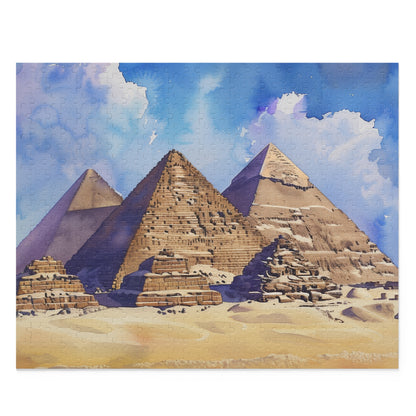 Pyramids Watercolor Jigsaw Puzzle | Puzzle | Back-to-School, Fall Picks, Games, Holiday Picks, Home & Living, Puzzles, TikTok, Valentine's Day, Valentine's Day Picks | Prints with Passion